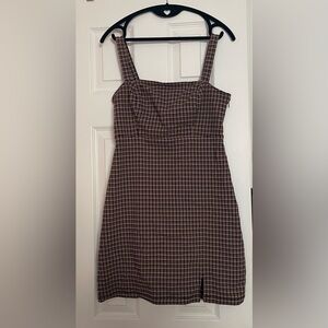 Hollister Sleeveless Plaid Dress Stretch Academia Size Medium